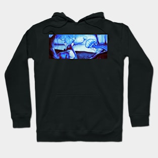 Golden Antler - Monochrome Blue Hoodie